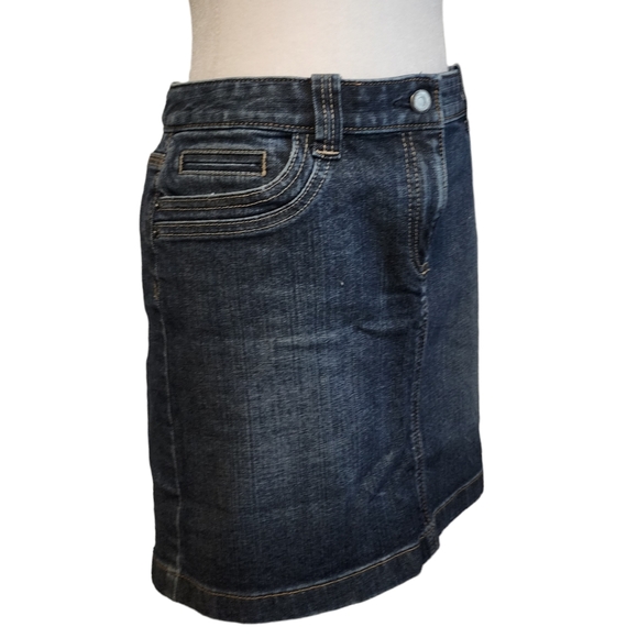 Loft Dark Wash Five Pocket Y2K Denim Mini Skirt - Picture 4 of 10